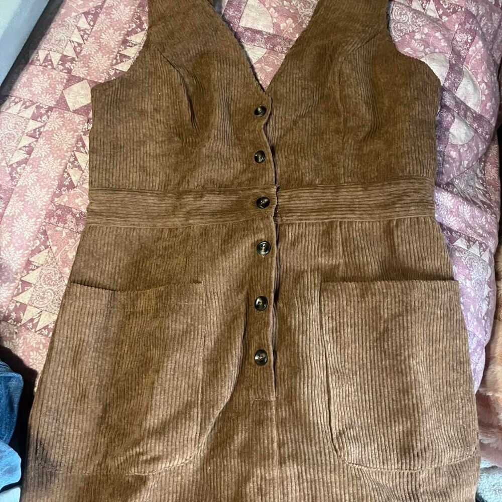 Shein Women's Brown and Tan Dress
